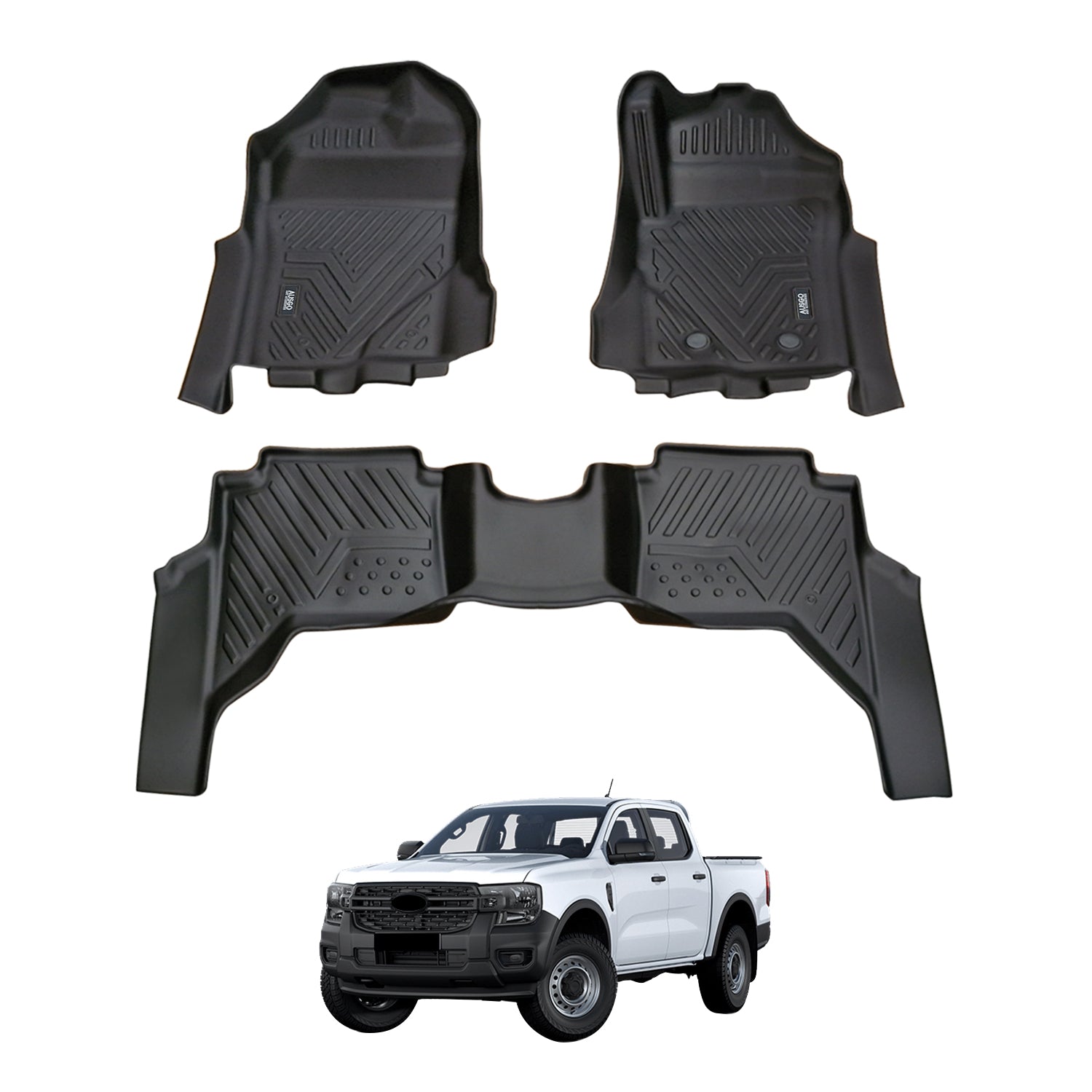 5D Car Floor Mats for Ford Ranger Dual Cab 2022-Onwards