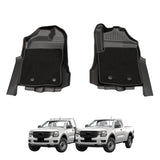 Double-Layer Car Floor Mats Front Row for Ford Ranger Next-Gen 2022-Onwards