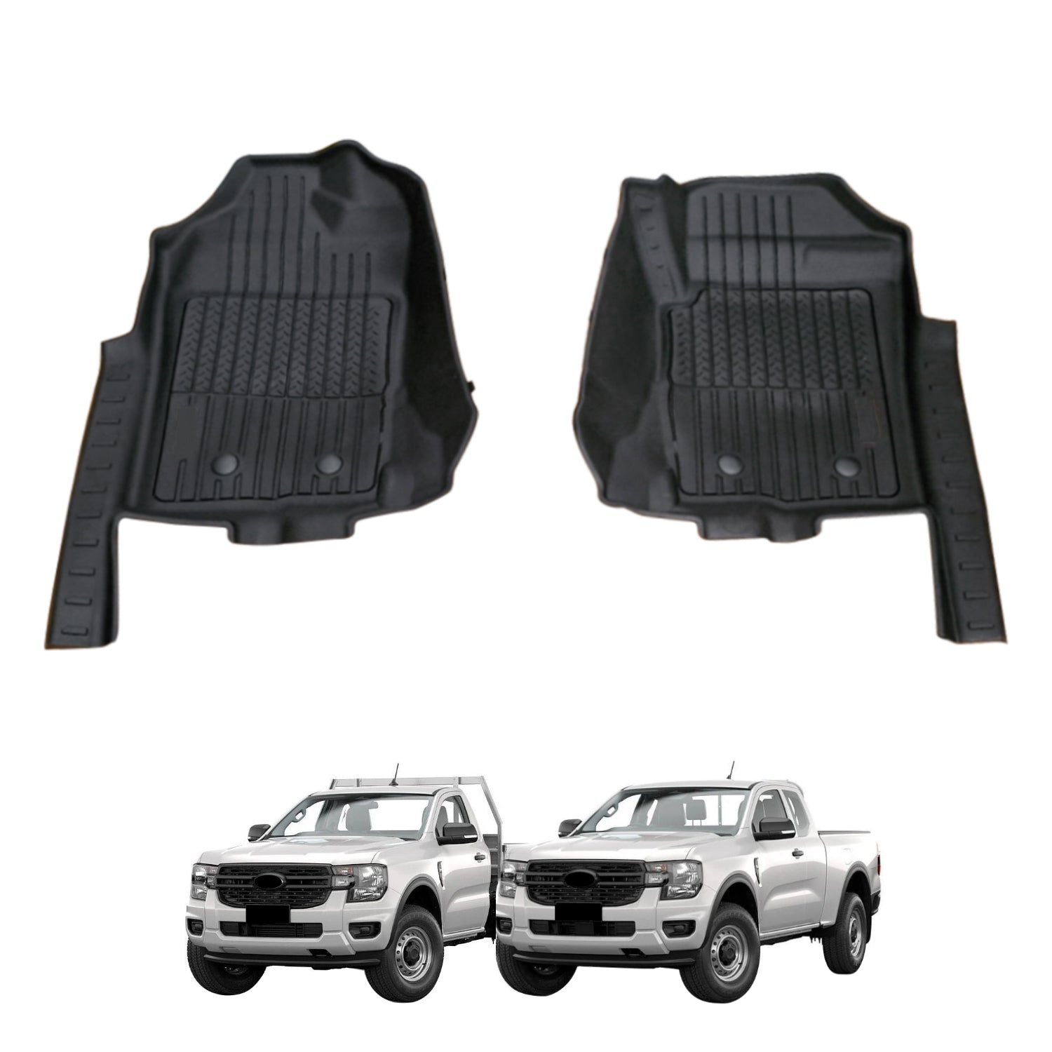 7D Injection Floor Mats for Ford Ranger Single / Extra Cab Next-Gen 2022-Onwards