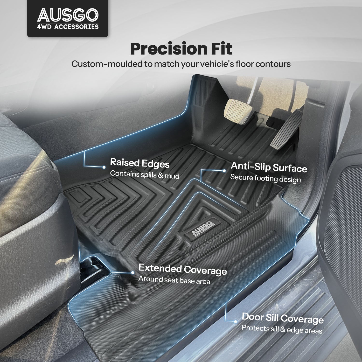 5D Car Floor Mats for ISUZU D-MAX DMAX Dual Cab 2012-2020
