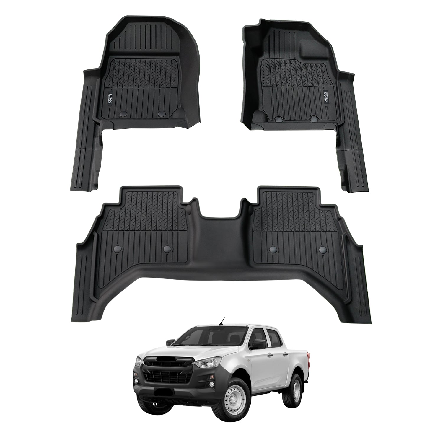 7D Injection Floor Mats for ISUZU D-MAX DMAX Dual Cab 2020-Onwards