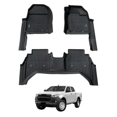 7D Injection Floor Mats for ISUZU D-MAX DMAX Dual Cab 2020-Onwards
