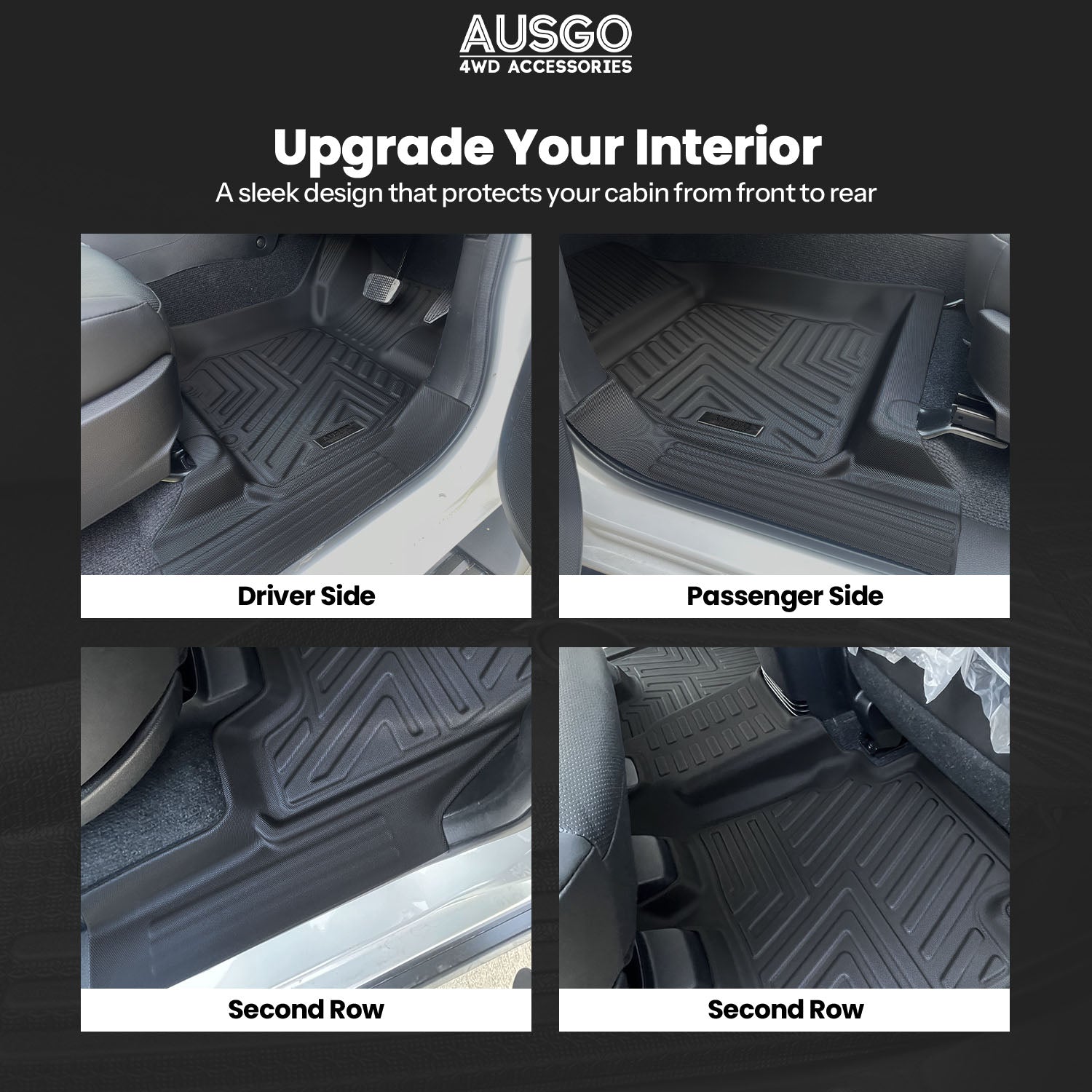 Floor Mats + Black Door Sill Protector for ISUZU MUX MU-X 2021-Onwards