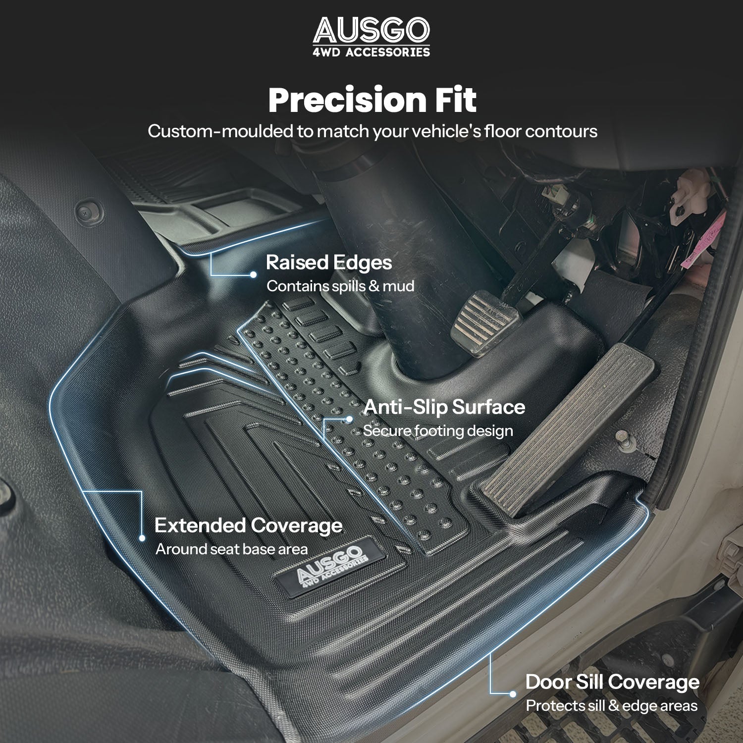 5D Car Floor Mats for ISUZU N Series Wide Cab Auto 2Door 2018-Onwards