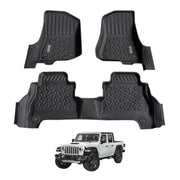 5D Car Floor Mats for Jeep Gladiator Dual Cab 2020-Onwards