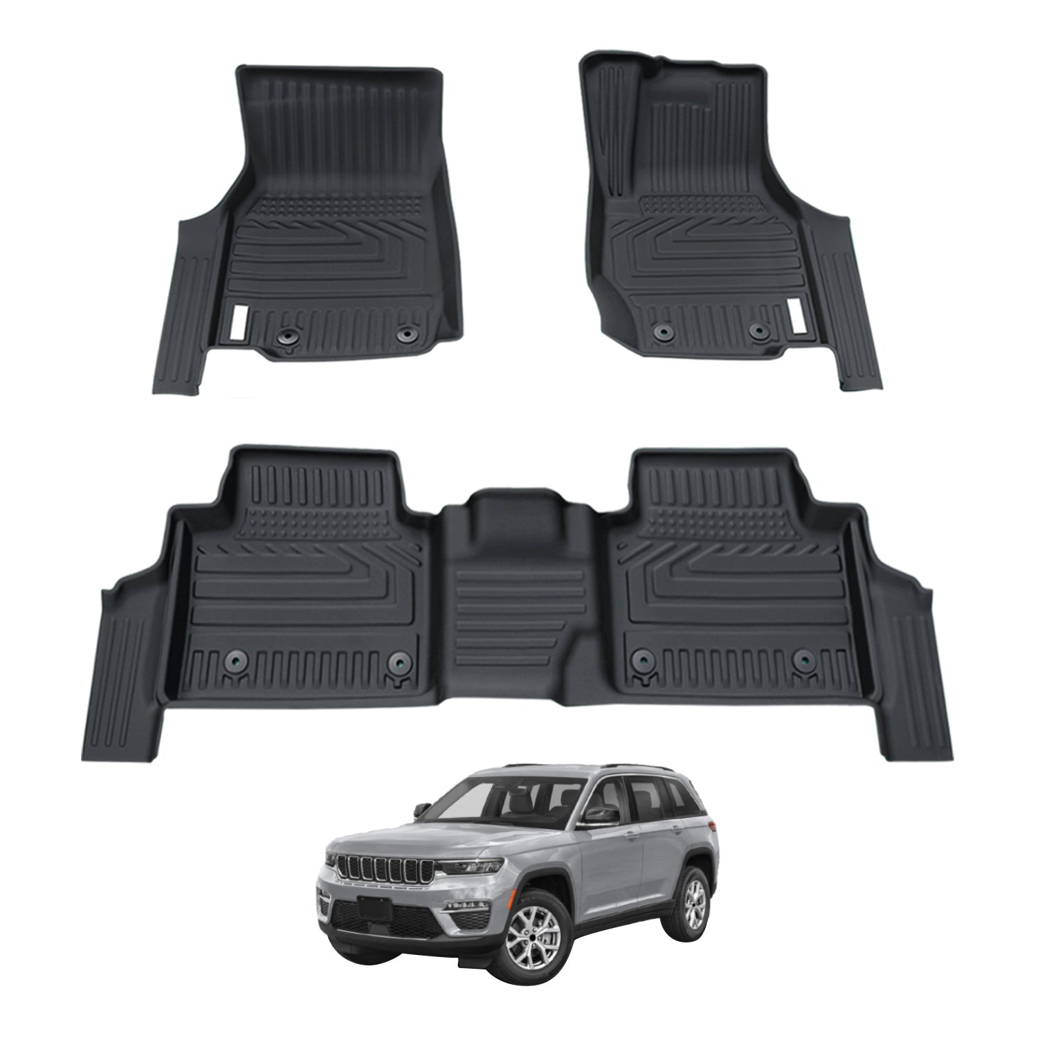 5D Car Floor Mats for Jeep Grand Cherokee L WL Series 7 Seats 2021-Onwards