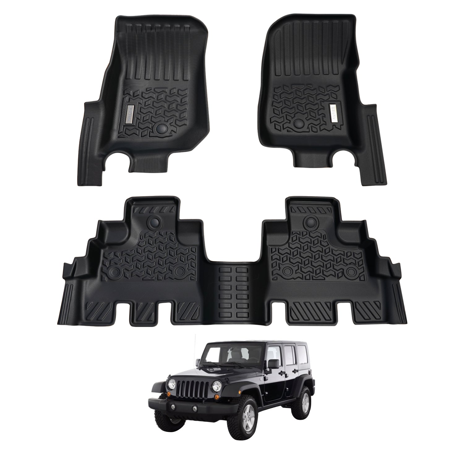 5D Car Floor Mats for Jeep Wrangler JK Series 4Door 2007-2011