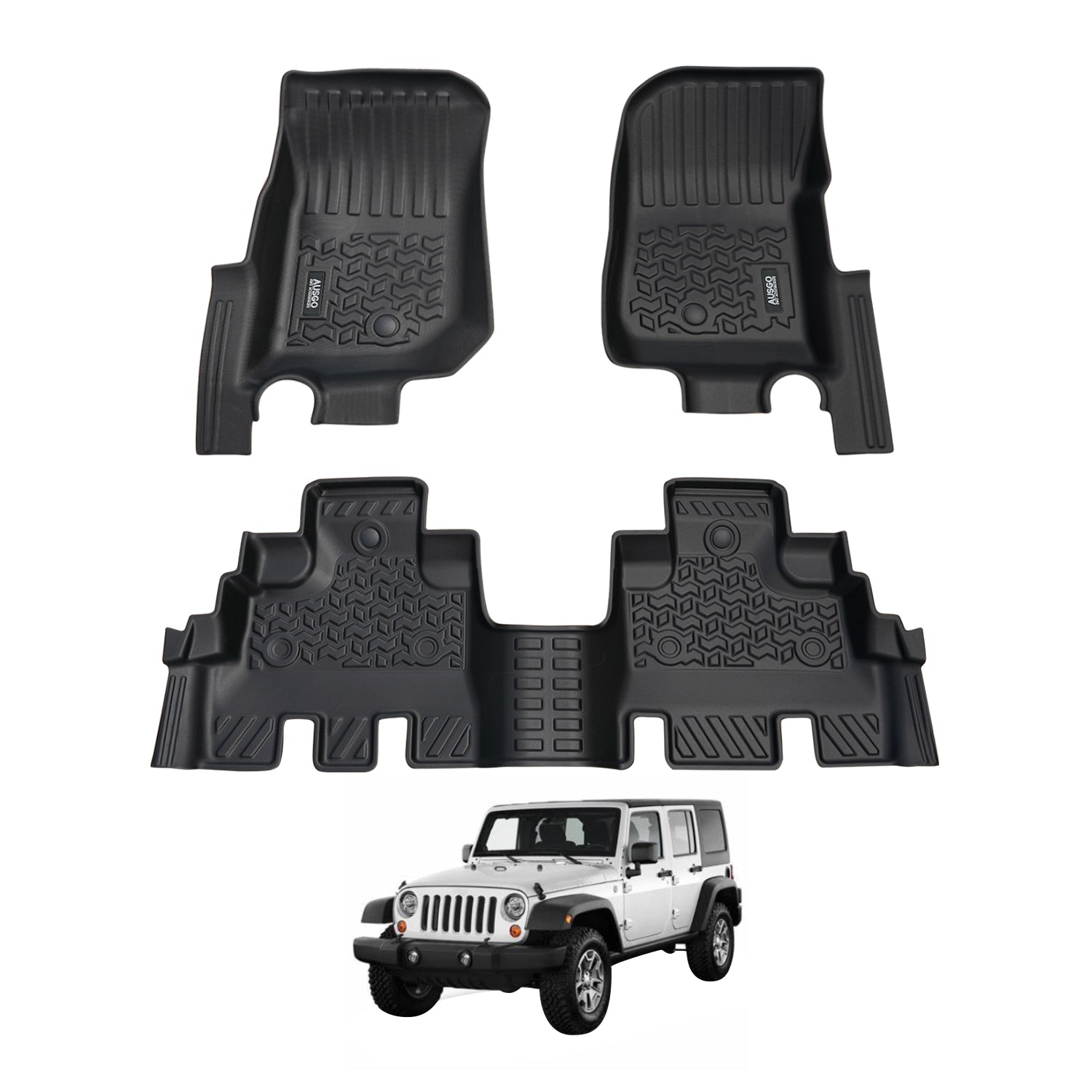 5D Car Floor Mats for Jeep Wrangler JK Series 4Door 2012-2018