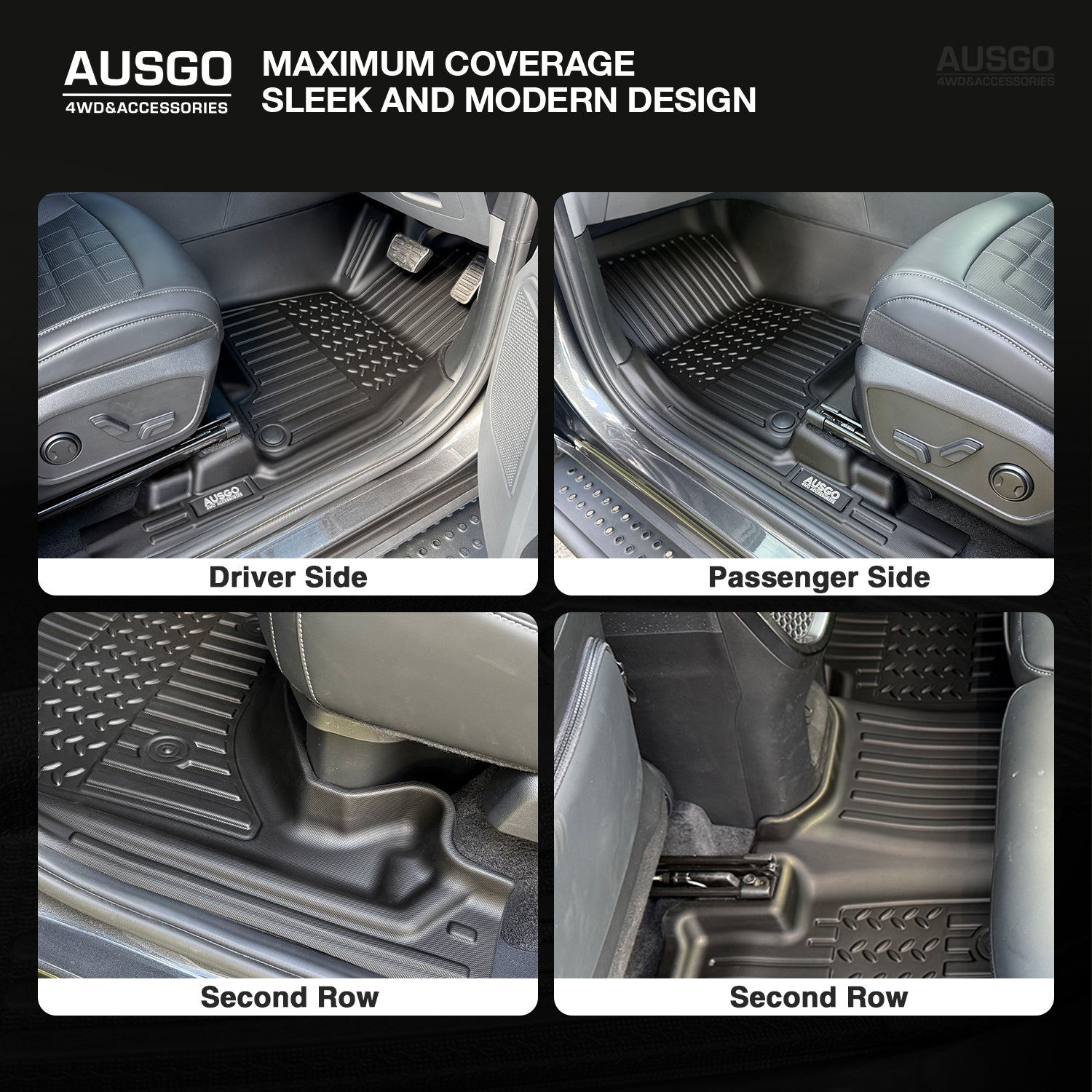 7D Floor Mats + Black Door Sill Protector for KIA Tasman 2025-Onwards