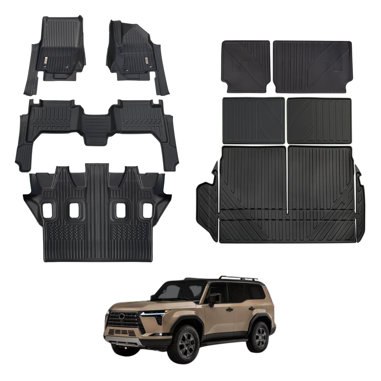 5D Car Floor Mats for Lexus GX550 7 Seats 2024-Onwards