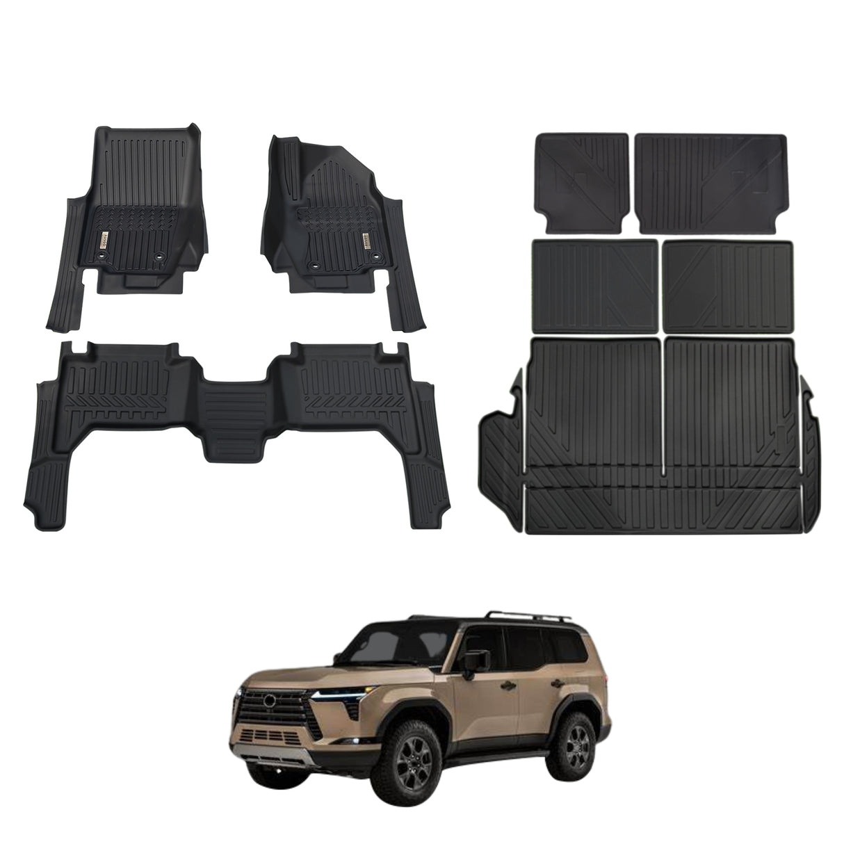 5D Car Floor Mats for Lexus GX550 2024-Onwards