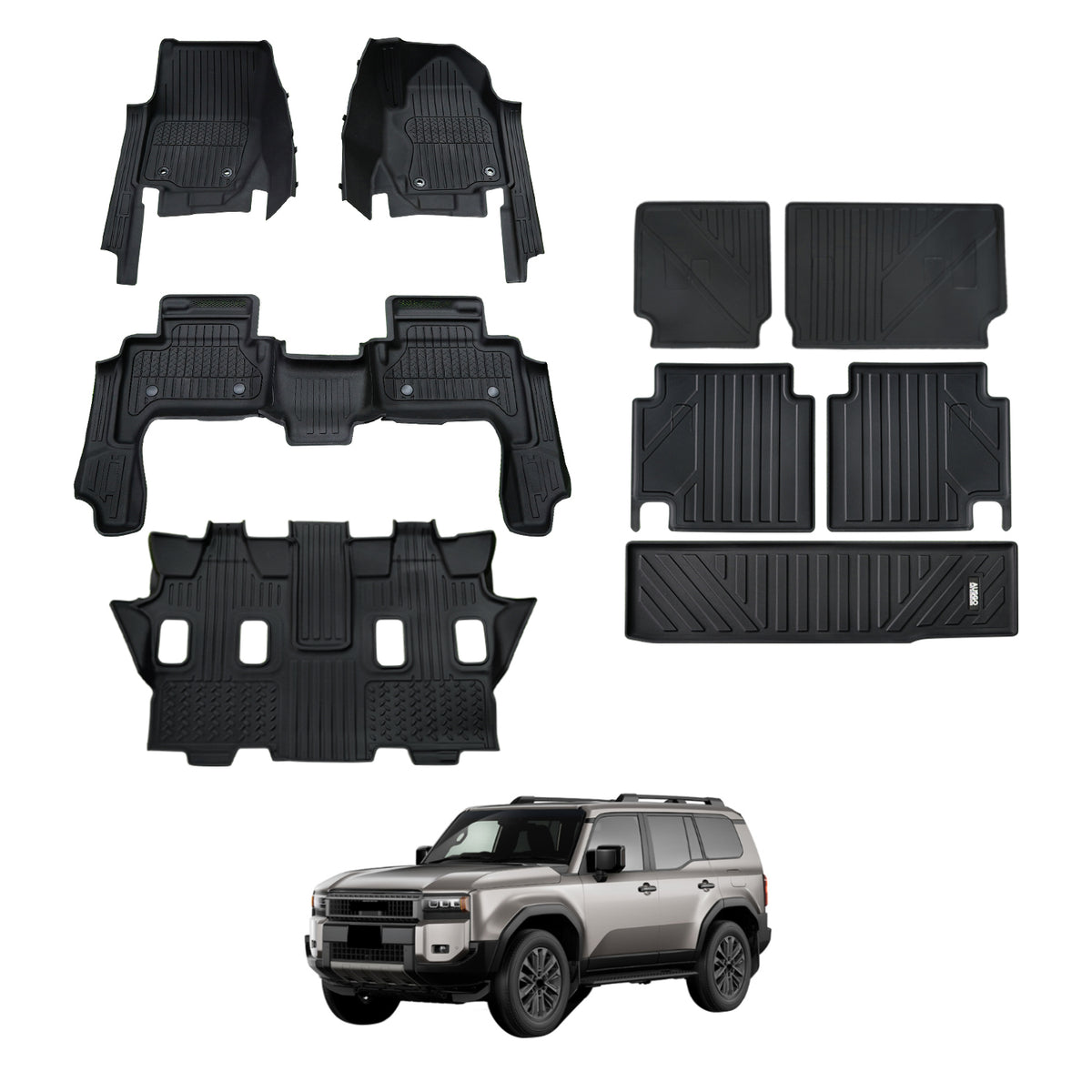 Spring Mat Injection 7D Injection Floor Mats for Toyota LandCruiser Prado 250 Series 2024-O ...