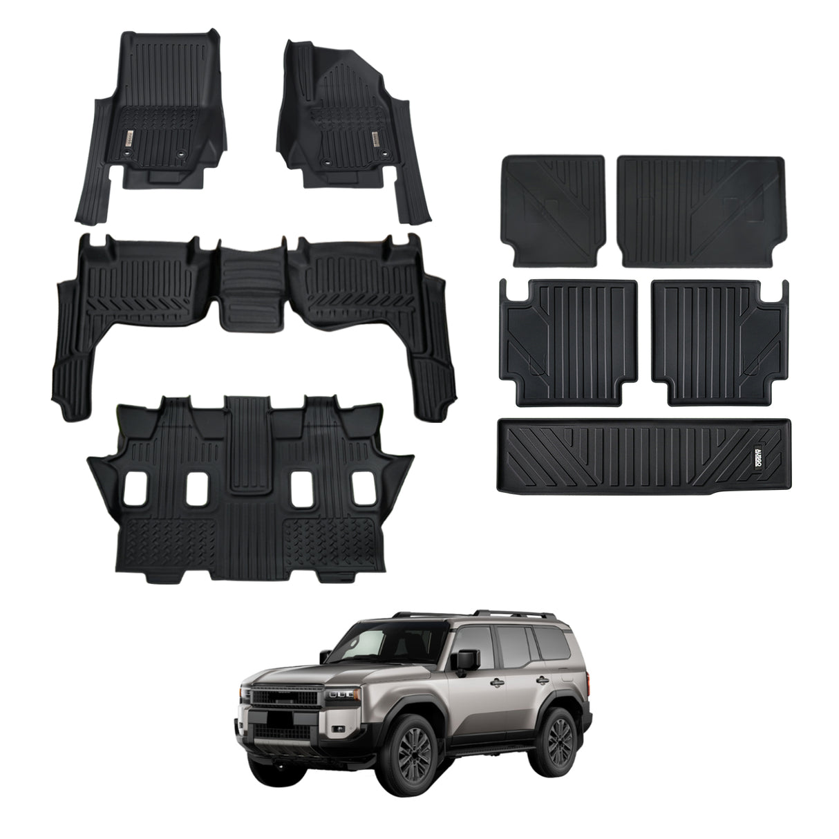 7D Car Floor Mats for Toyota LandCruiser Prado 250 Series 2024-Onwards