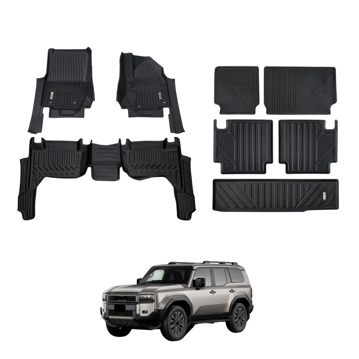 7D Car Floor Mats for Toyota LandCruiser Prado 250 Series 2024-Onwards