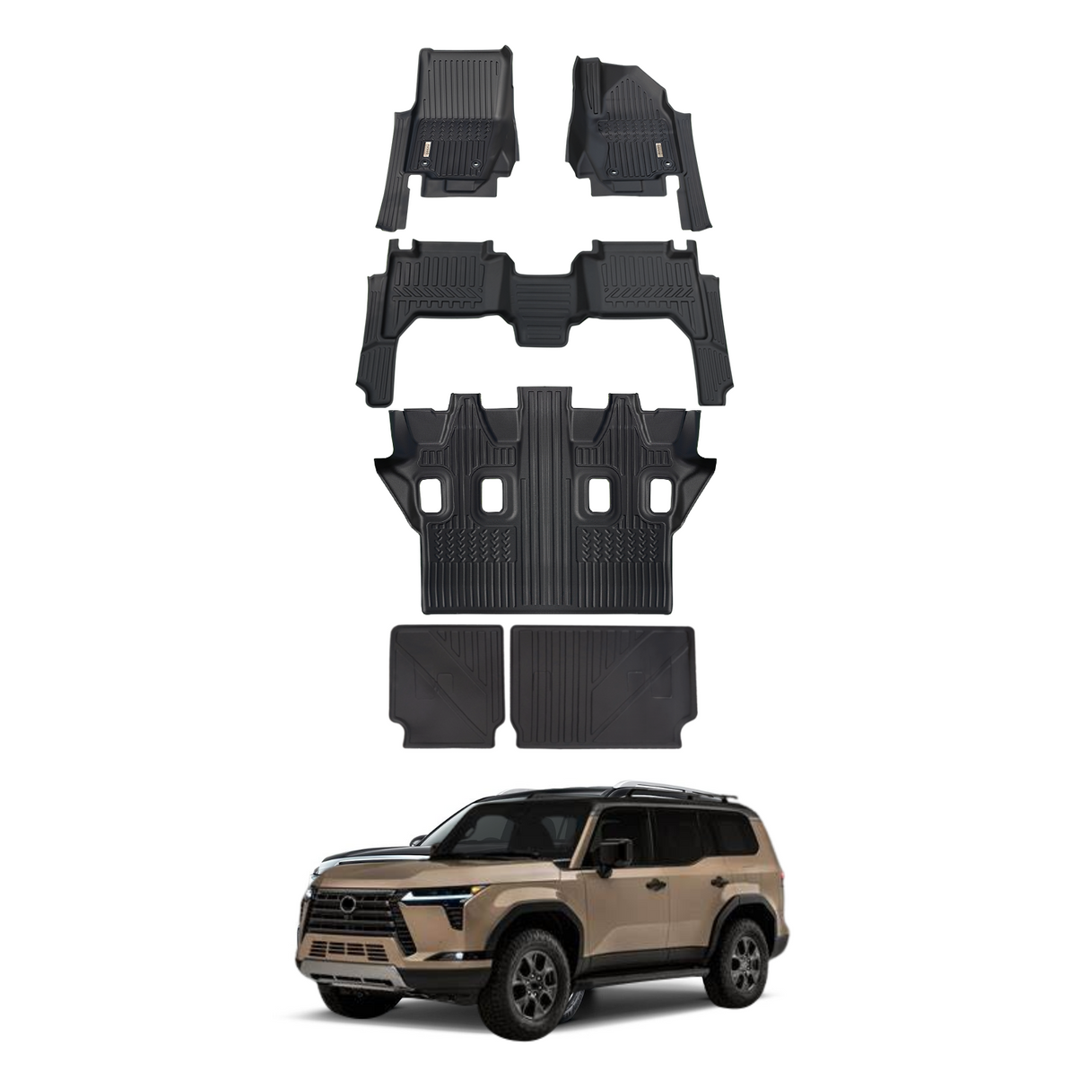 5D Car Floor Mats for Lexus GX550 7 Seats 2024-Onwards