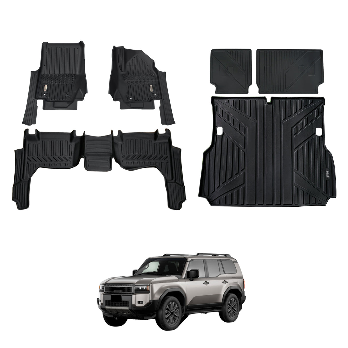 7D Car Floor Mats for Toyota LandCruiser Prado 250 Series 2024-Onwards