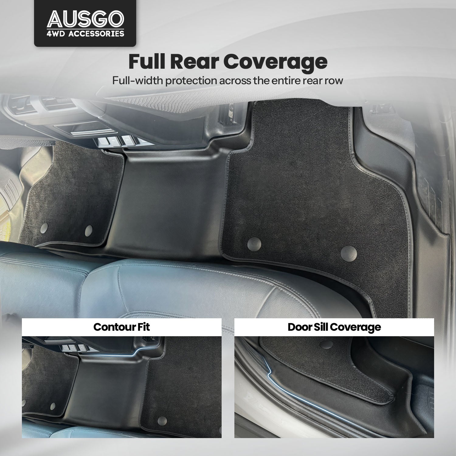 Double-Layer Car Floor Mats for Land Rover Defender L663 Series 110 5 Seats 2020-Onwards