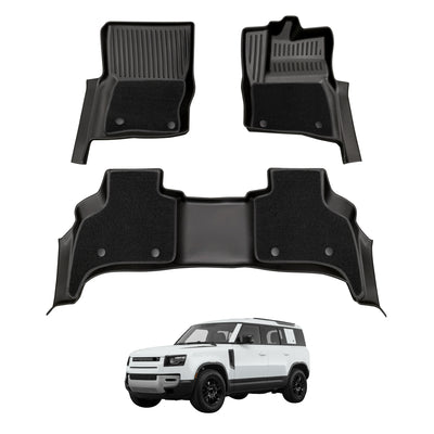 Double-Layer Car Floor Mats for Land Rover Defender L663 Series 110 5 Seats 2020-Onwards