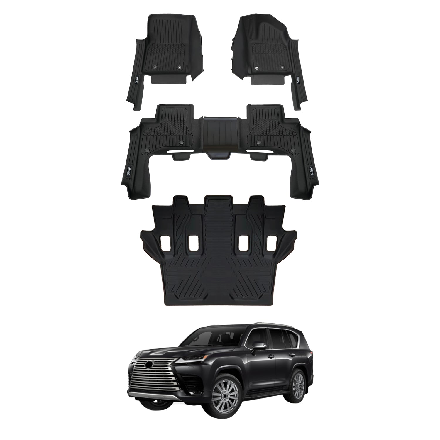 7D Injection Floor Mats for LEXUS LX Series LX500d LX600 2021-Onwards