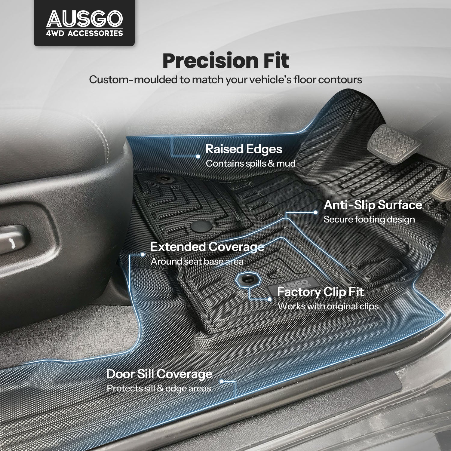 5D Moulded Car Floor Mats for Toyota Land Cruiser 200 Series 2007-2012