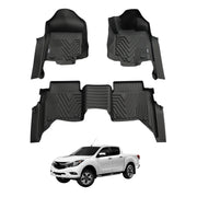5D Injection Floor Mats for Mazda BT-50 BT50 Dual Cab 2011-2020