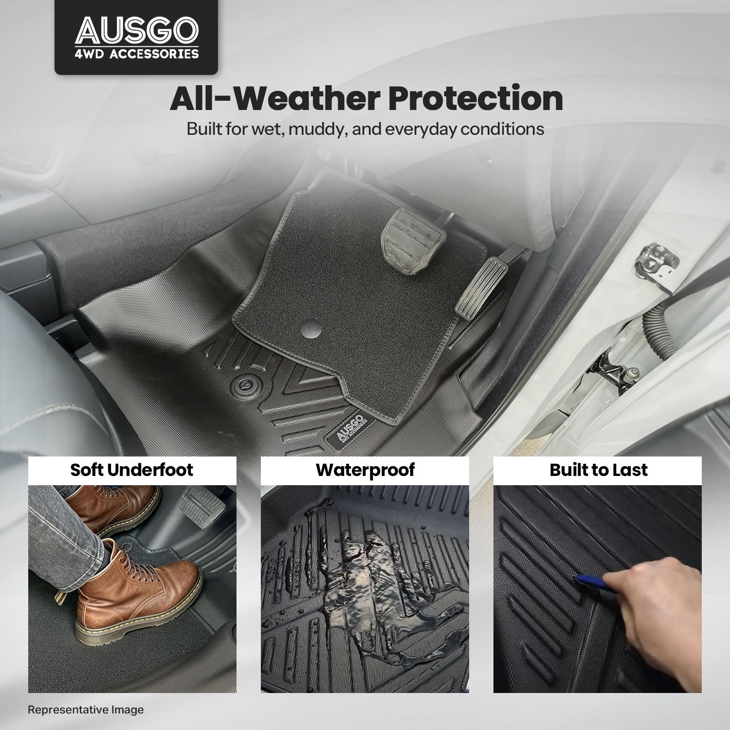 Double-Layer Car Floor Mats for Mercedes-Benz GLE Class V167 2019-Onwards
