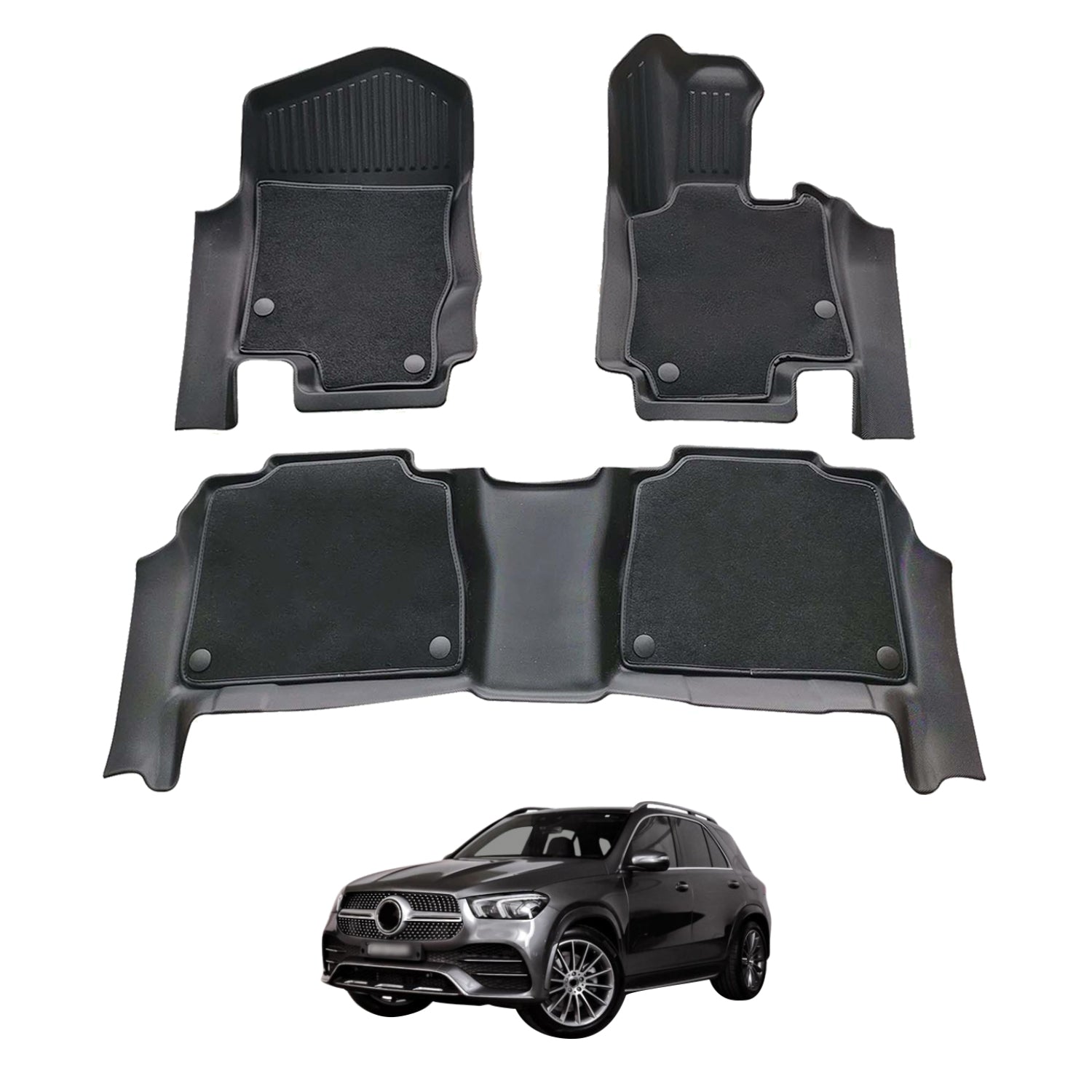 Double-Layer Car Floor Mats for Mercedes-Benz GLE Class V167 2019-Onwards