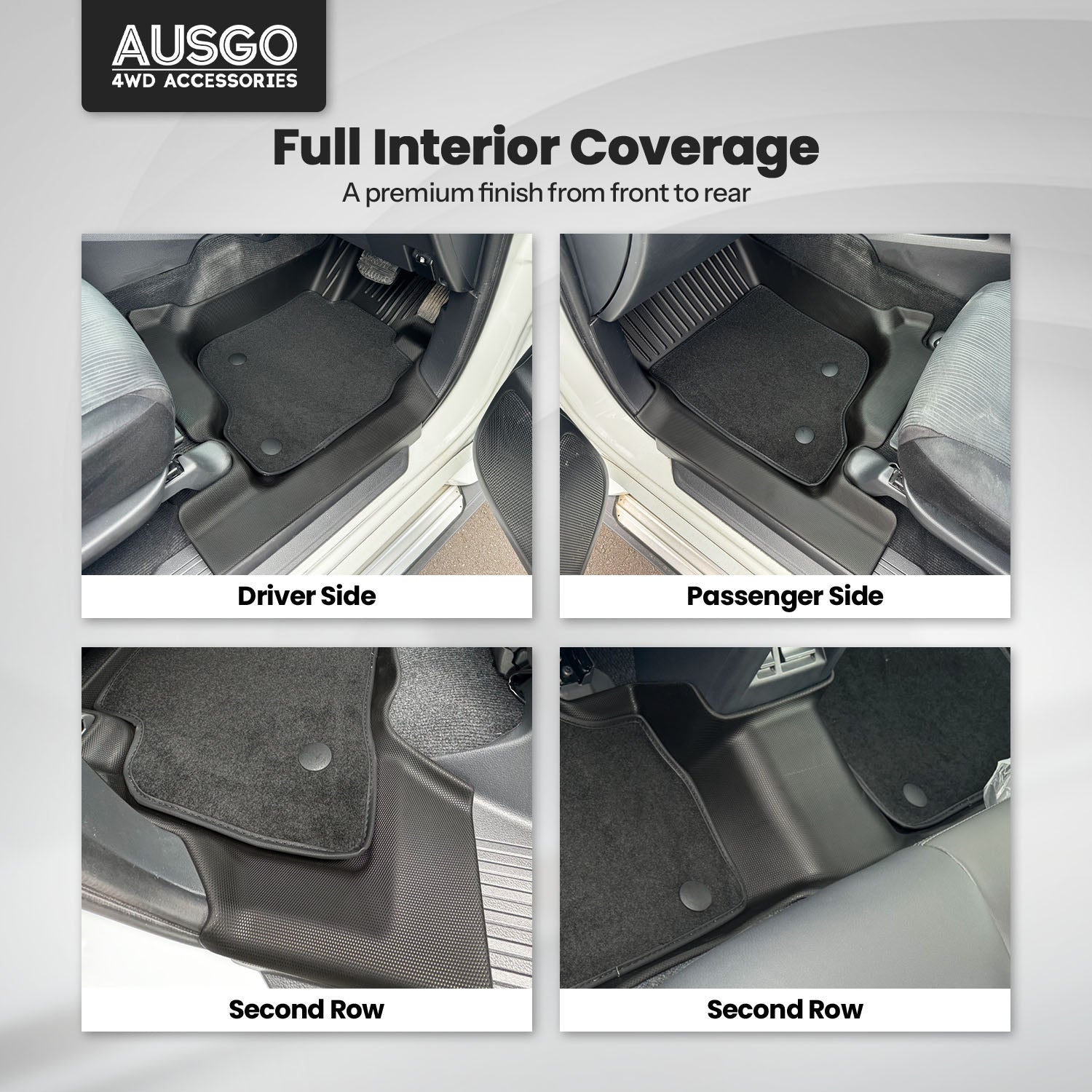 Double-Layer Car Floor Mats + Black Door Sill Protector for Mitsubishi Pajero Sport 2015-Onwards 5 & 7 Seats