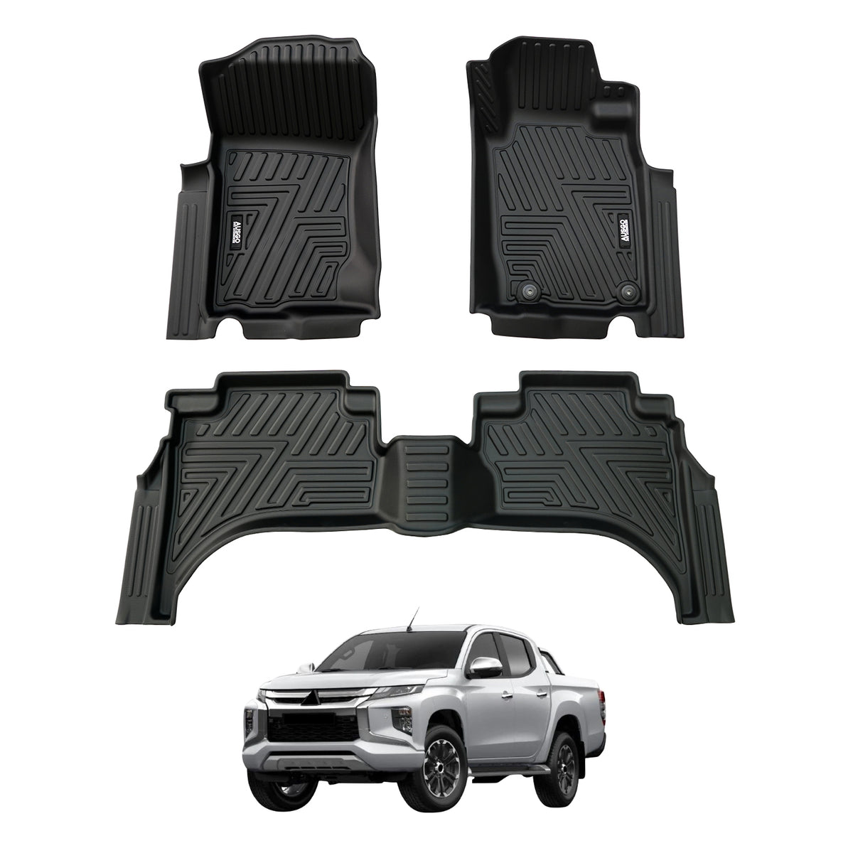 5D Car Floor Mats for Mitsubishi Triton MQ MR Series Dual Cab 2015-2024
