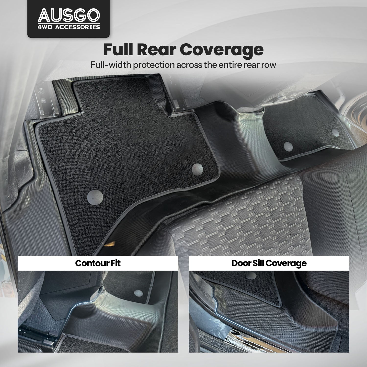 Double-Layer Car Floor Mats for Mitsubishi Triton MV Next-Gen Dual Cab 2024-Onwards