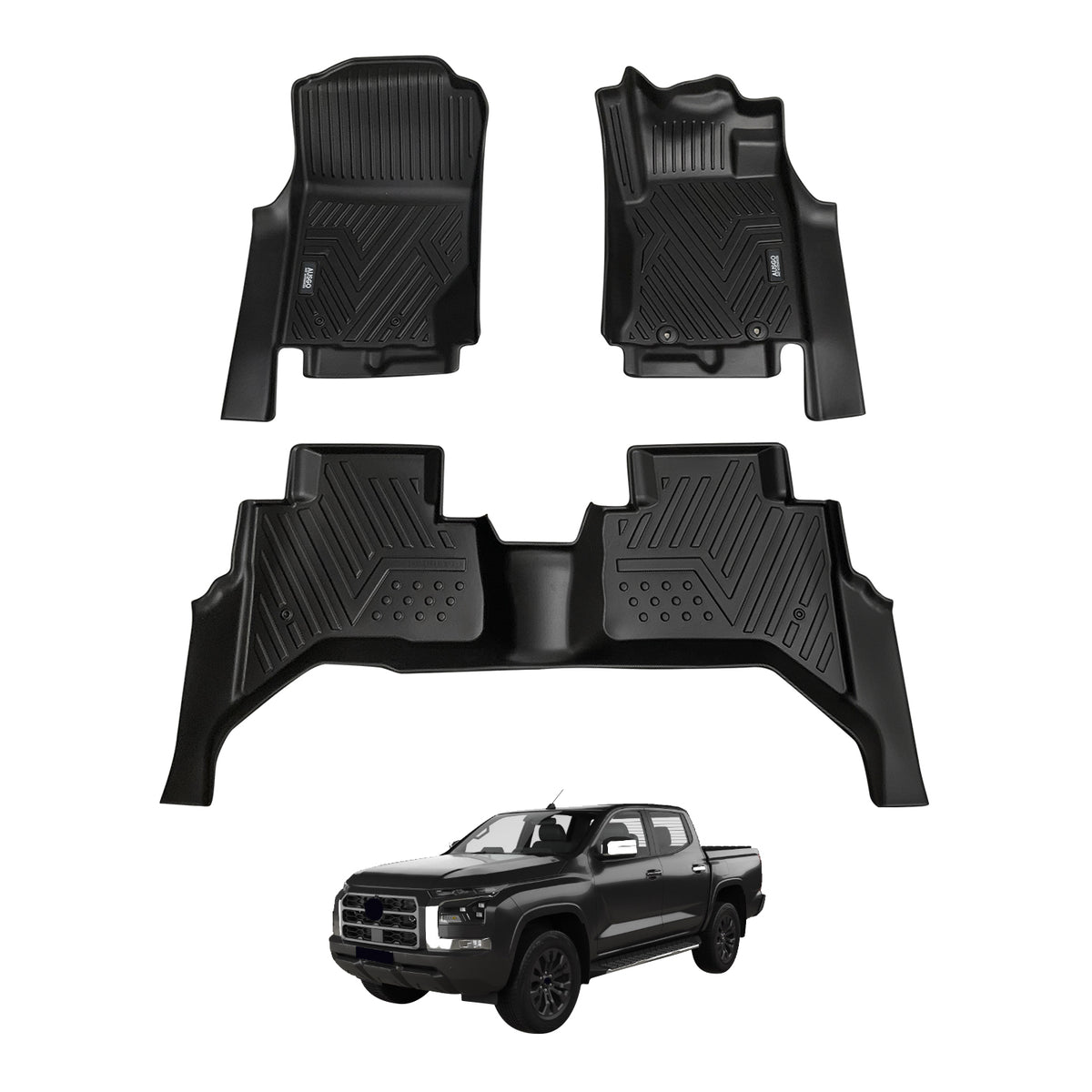 5D Car Floor Mats for Mitsubishi Triton MV Next-Gen Dual Cab 2024-Onwards