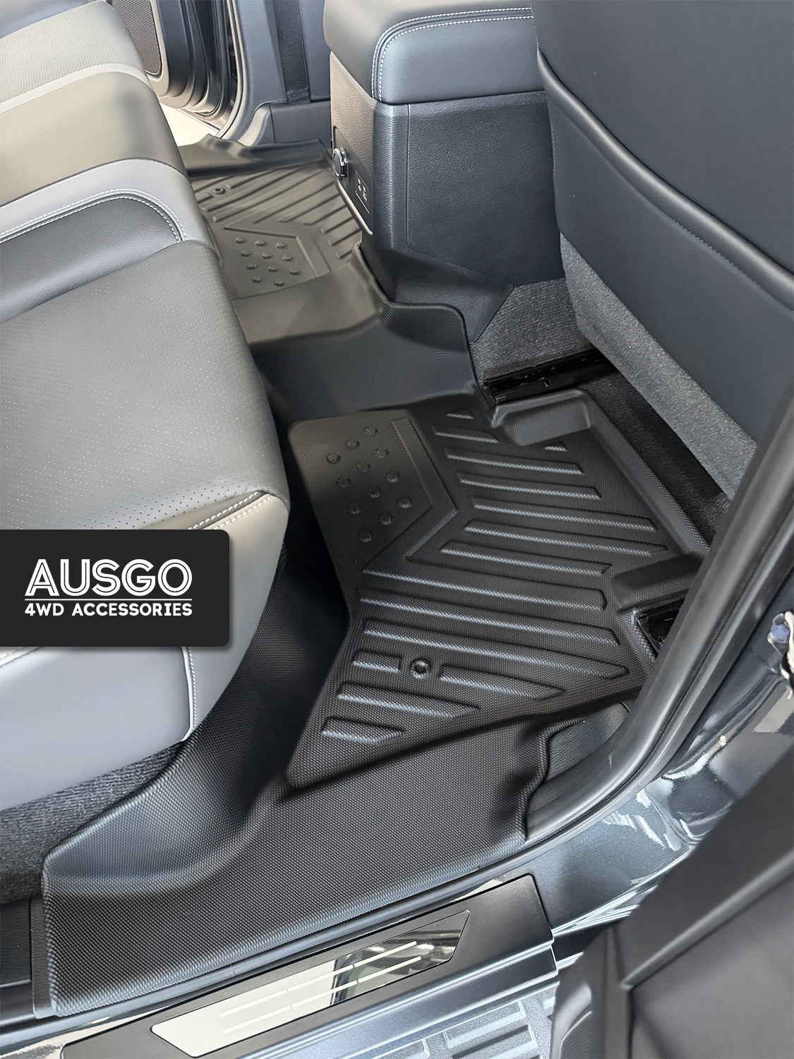 Car Floor Mats + Black Door Sill Protector for Nissan Navara D27 Dual Cab 2026-Onwards