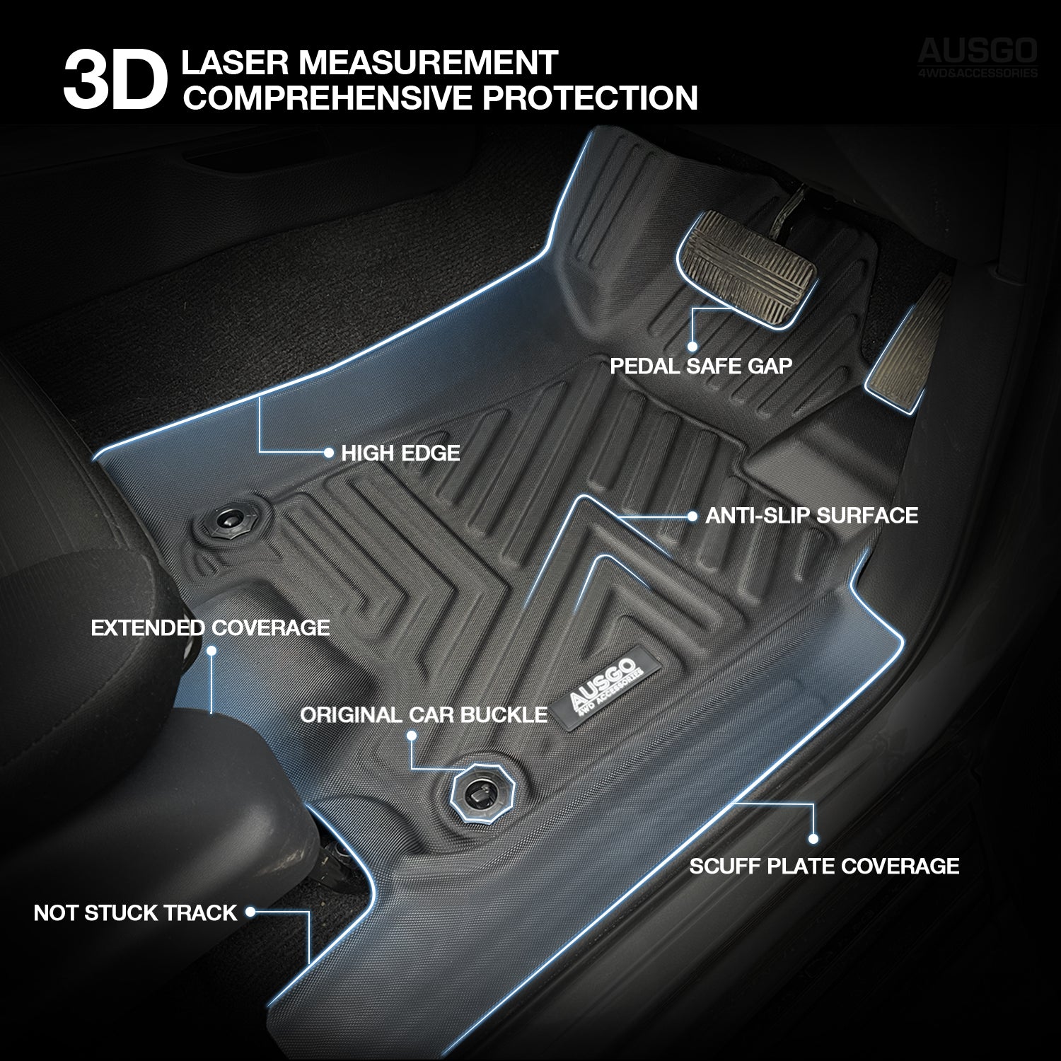 5D Car Floor Mats for Nissan Navara NP300 D23 Dual Cab 2015-Onwards