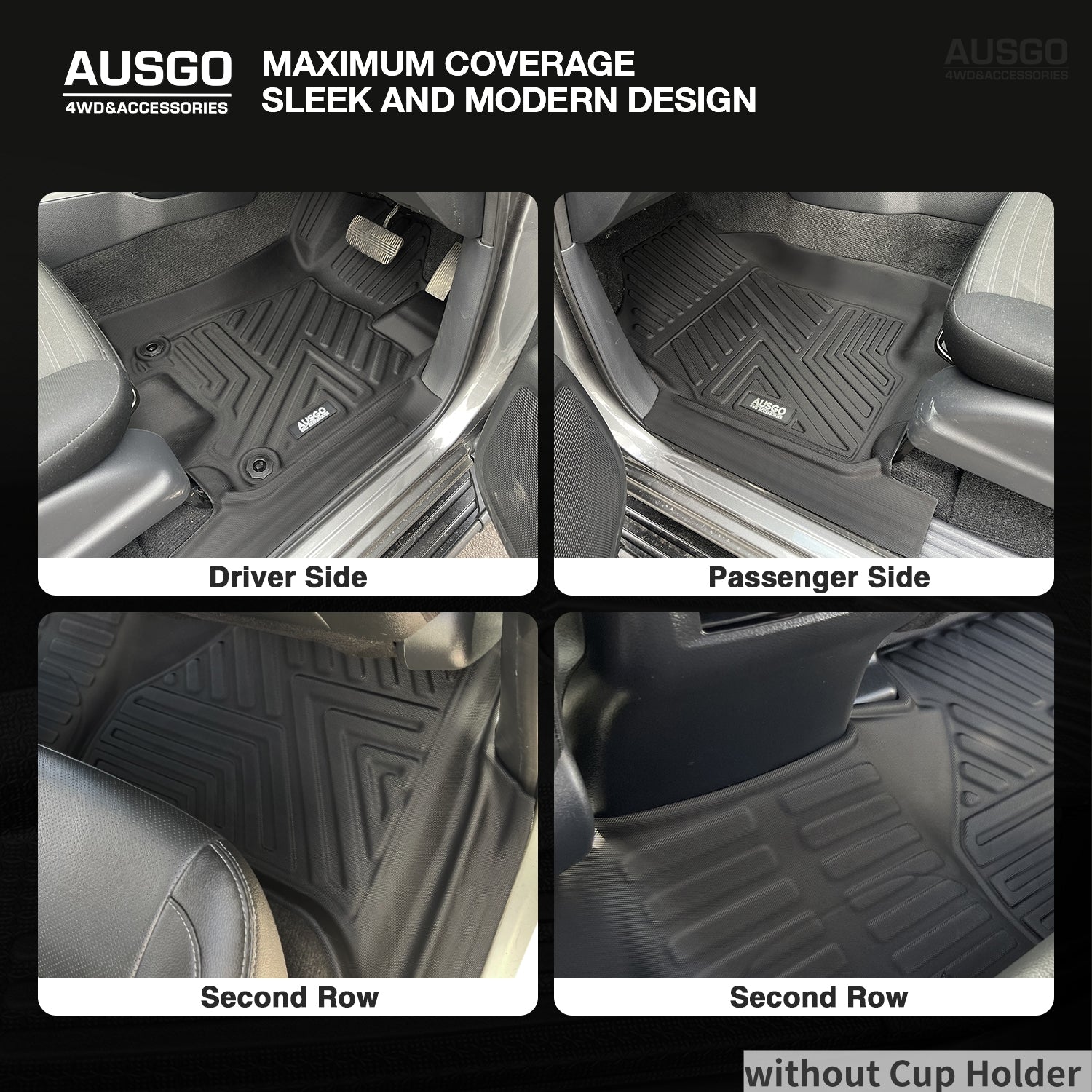 Car Floor Mats + Black Door Sill Protector for Nissan Navara NP300 D23 Dual Cab 2015-Onwards