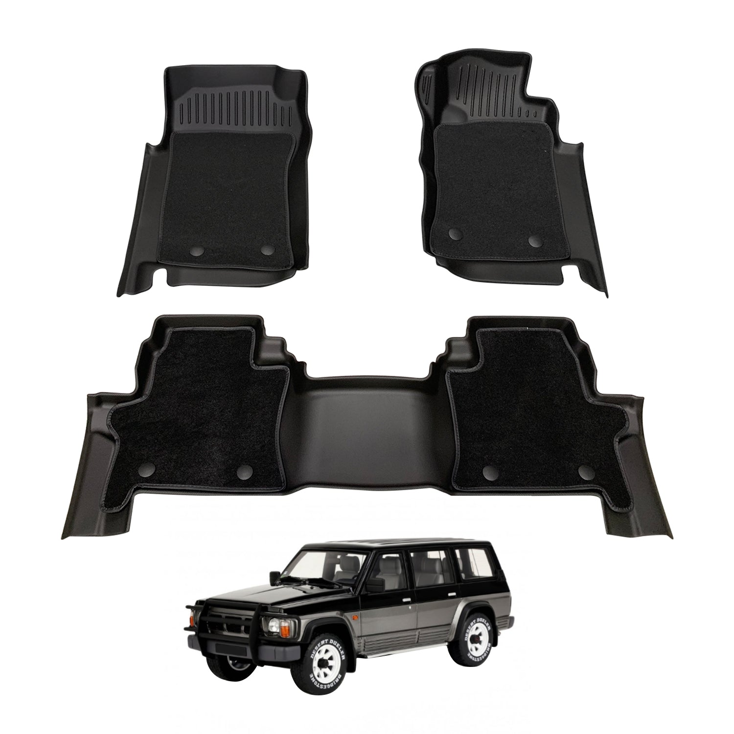 Double-Layer Car Floor Mats for Nissan Patrol GQ Y60 1988-1997