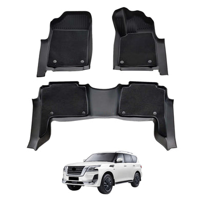 Double-Layer Car Floor Mats for Nissan Patrol Y62 2012-Onwards