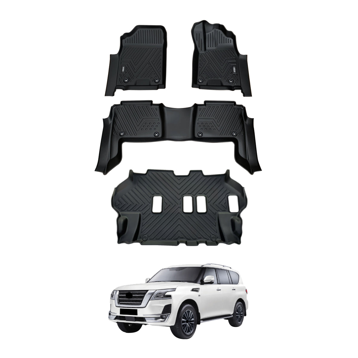 5D Car Floor Mats for Nissan Patrol Y62 2012-Onwards