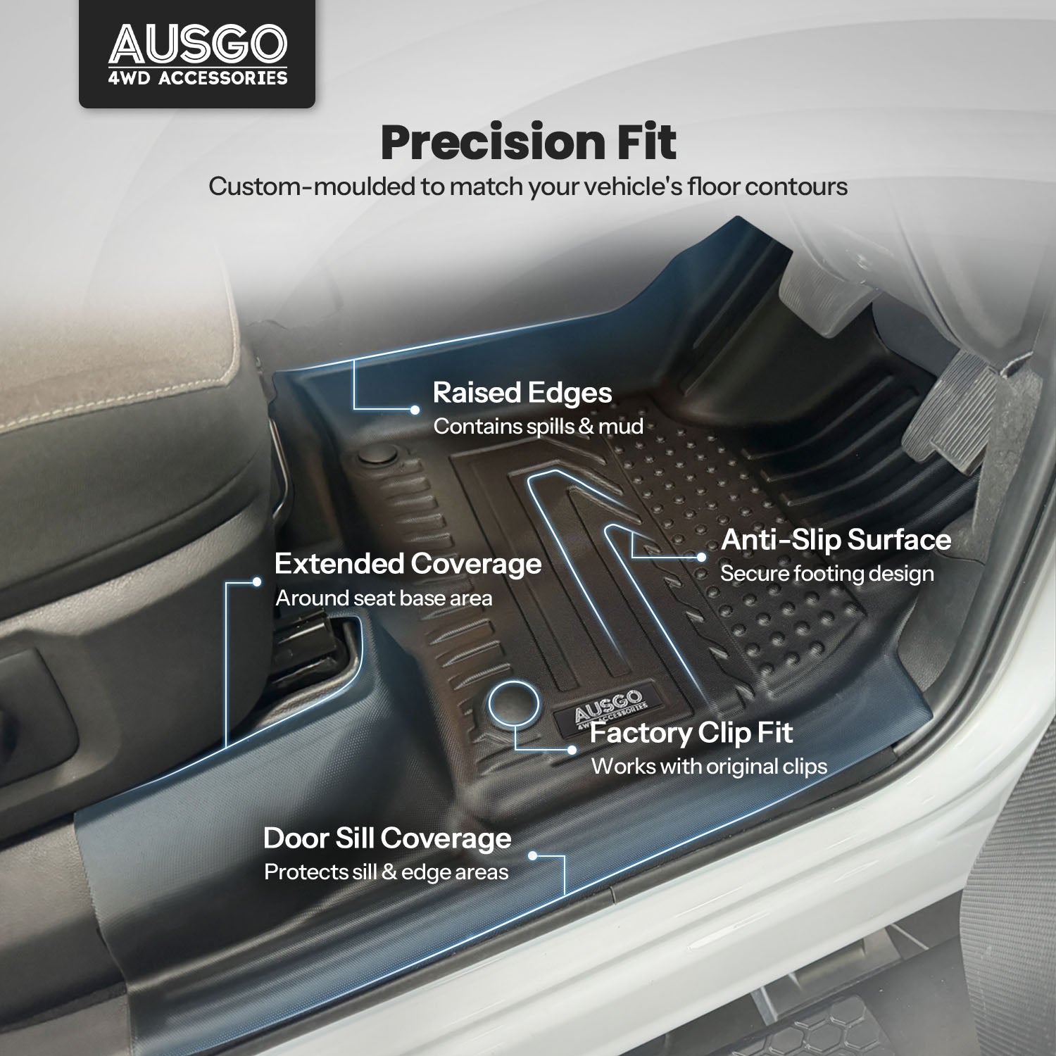 5D Car Floor Mats for RAM 1500 DS Series Crew Cab 2017-2022