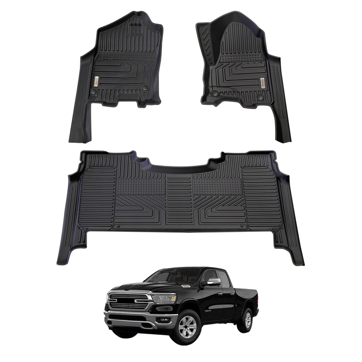 5D Car Floor Mats for RAM 1500 DT Series Crew Cab 2020-2023