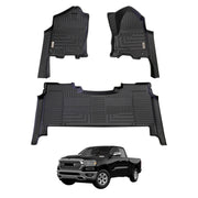 5D Car Floor Mats for RAM 1500 DT Series Crew Cab 2020-2023