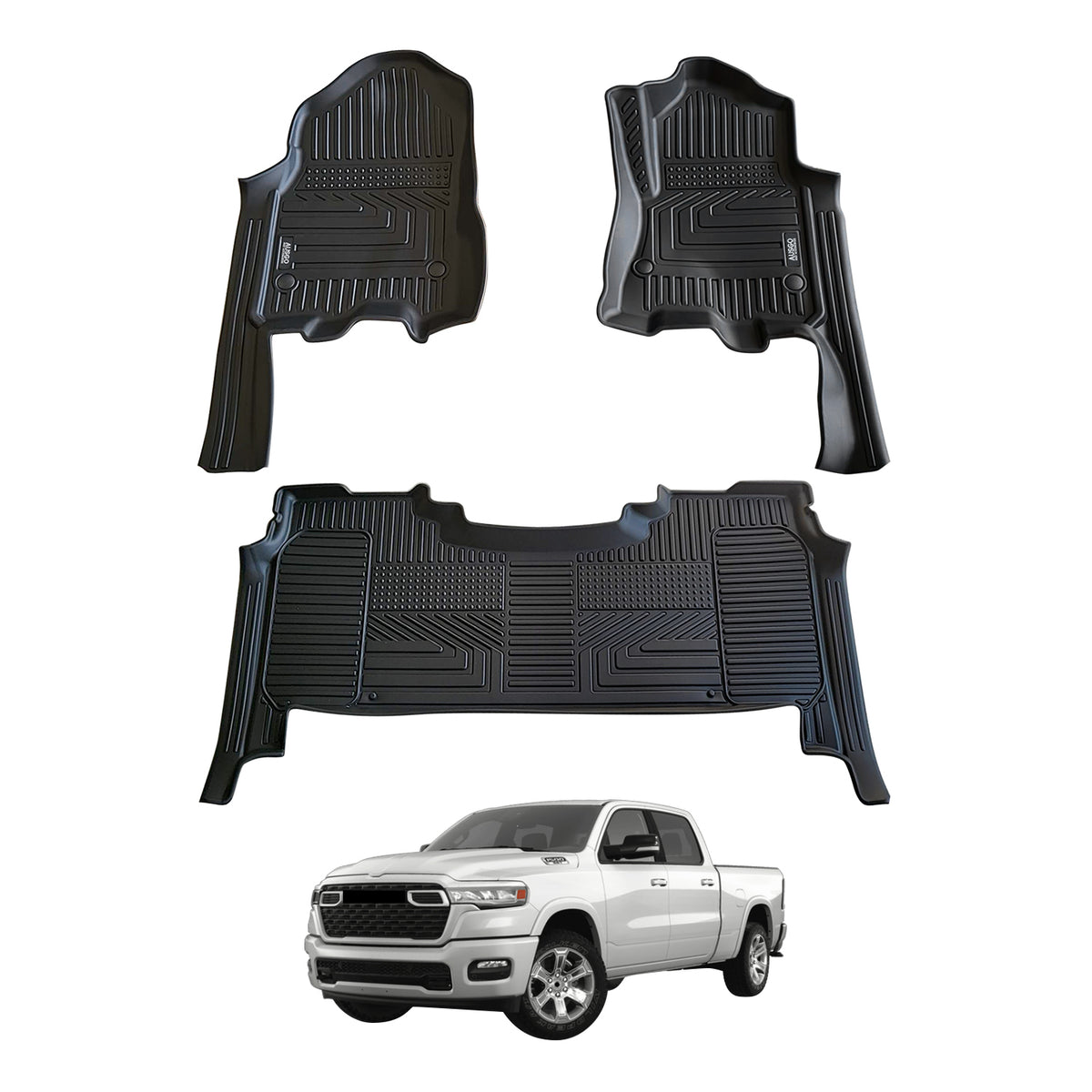 5D Car Floor Mats for RAM 1500 DT Series Crew Cab 2023-Onwards
