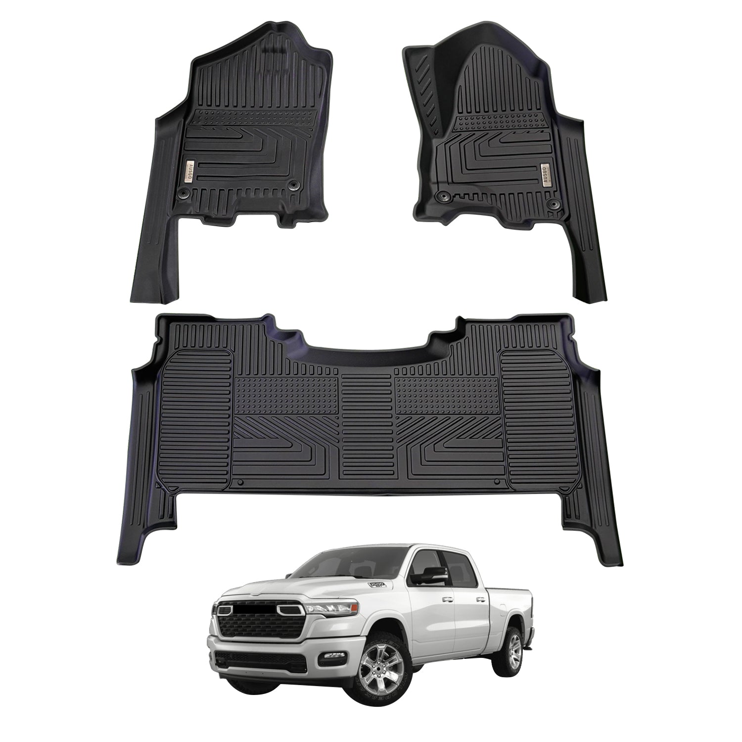 5D Car Floor Mats for RAM 1500 DT Series Crew Cab 2023-Onwards