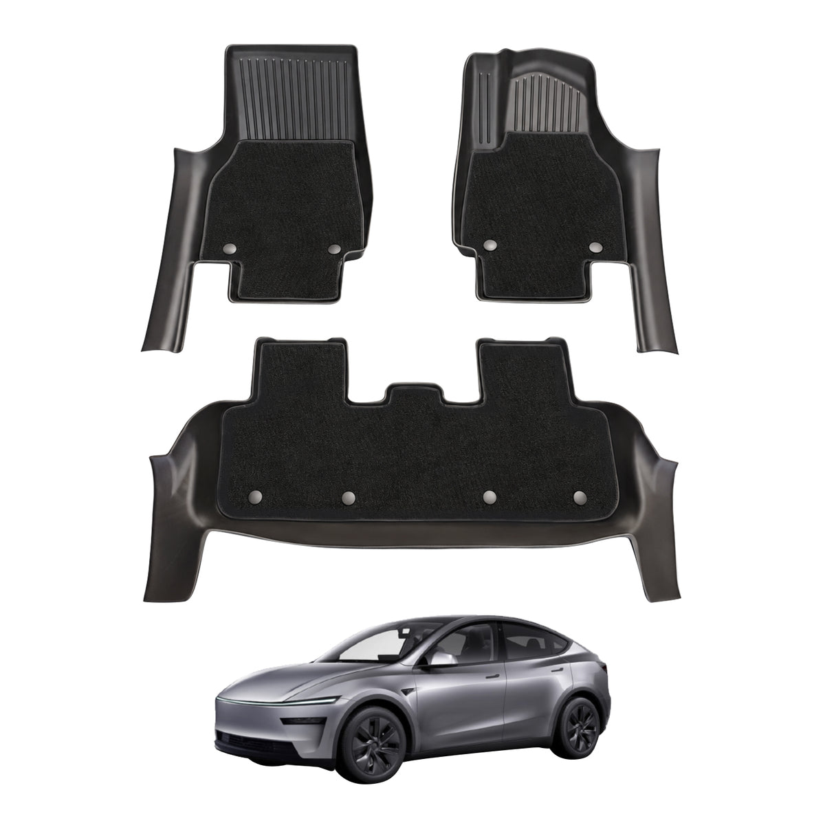 Double-Layer Car Floor Mats for Tesla Model Y Juniper 2025-Onwards
