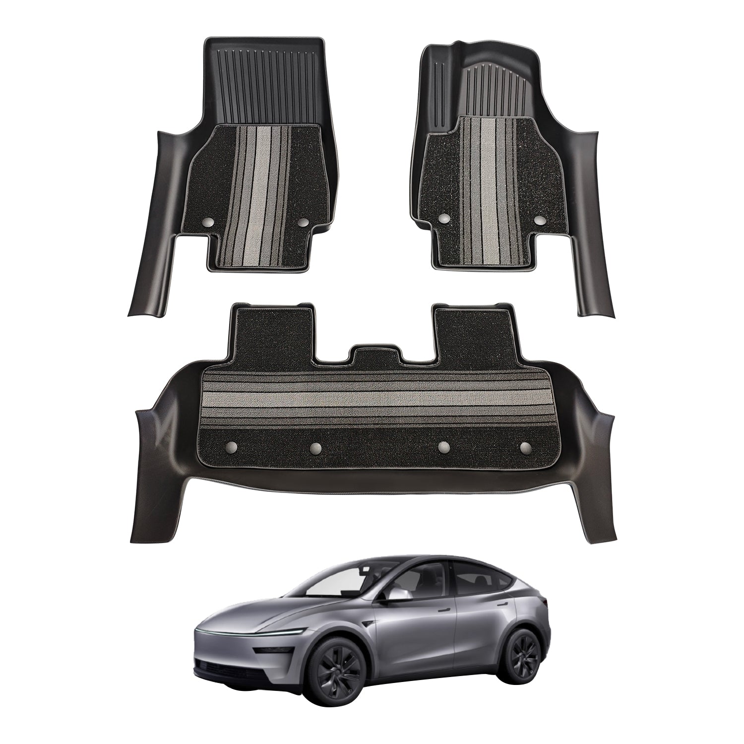Double-Layer Car Floor Mats for Tesla Model Y Juniper 5-Seat 2025-Onwards