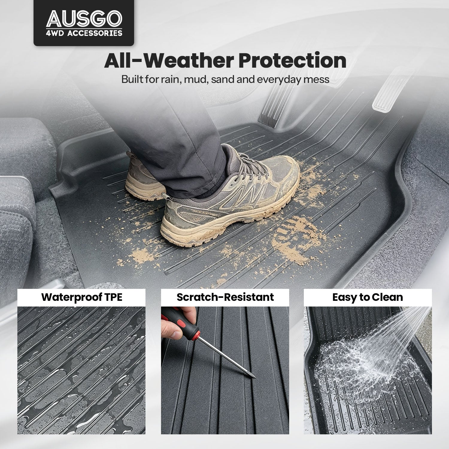 3D Car Floor Mats for Tesla Model Y L 6-Seat 2026-Onwards