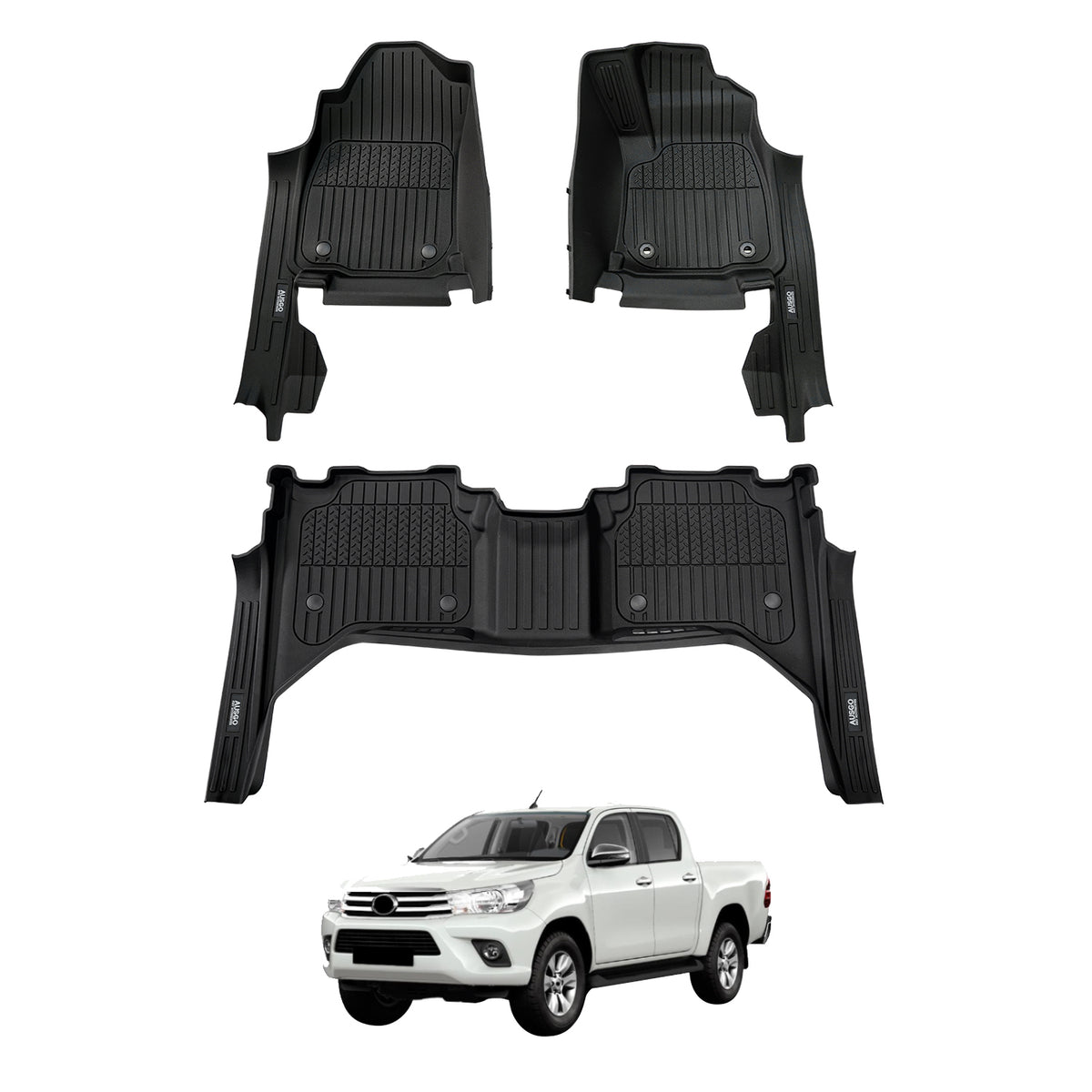 7D Injection Floor Mats for Toyota Hilux Dual Cab 2015-2025