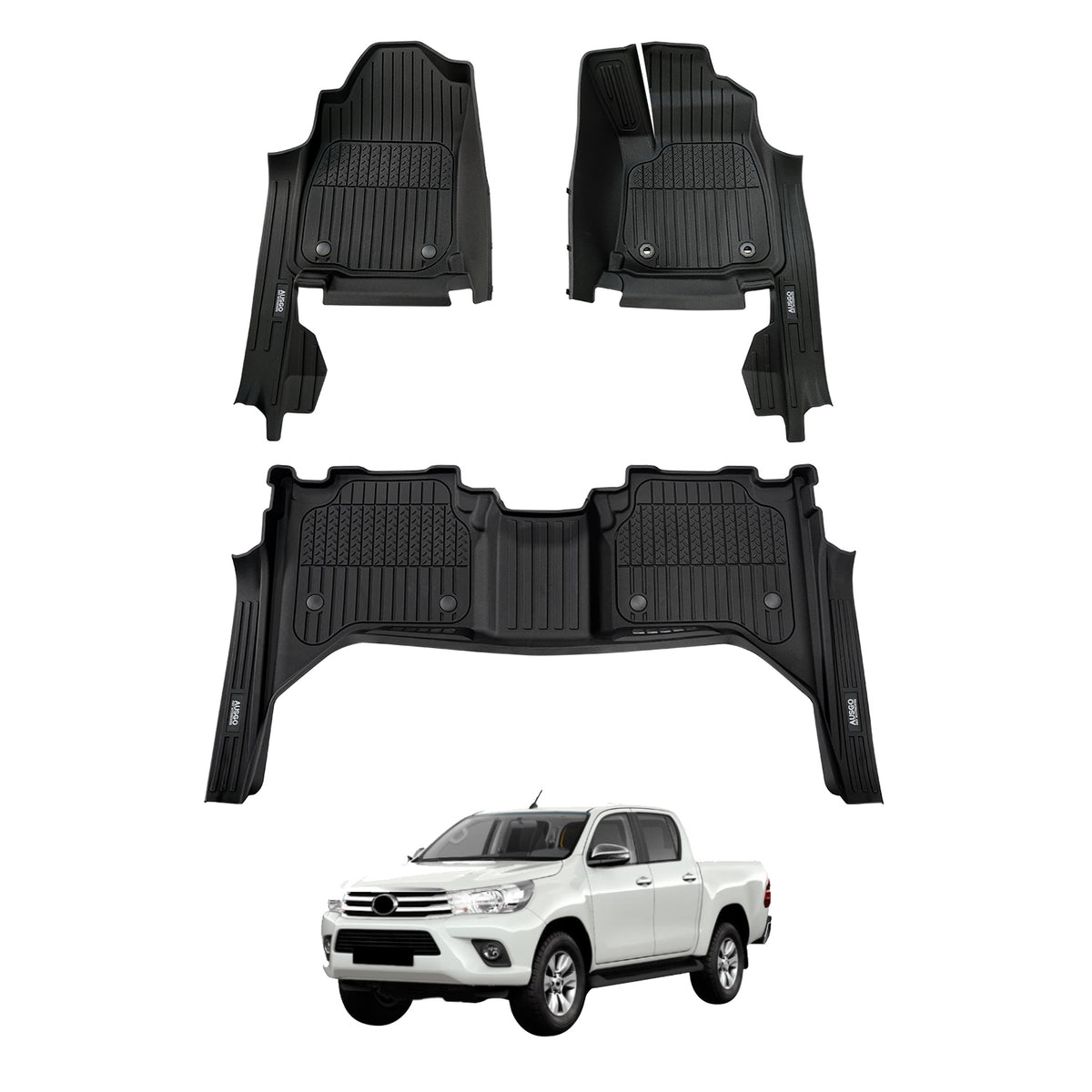 7D Injection Floor Mats for Toyota Hilux Dual Cab 2015-2025