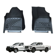 3D Floor Mats for Toyota Hilux Single / Extra Cab 2015-Onwards Auto Transmission