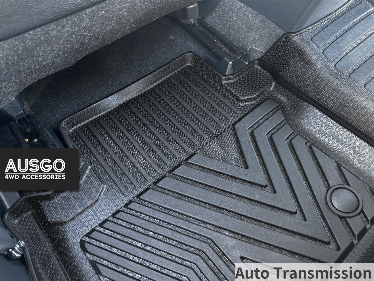 5D Injection Floor Mats + Black Door Sill Protector for Toyota Hilux Dual Cab 2015-Onwards