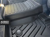 5D Injection Floor Mats + Black Door Sill Protector for Toyota Hilux Auto Dual Cab 2015-Onwards